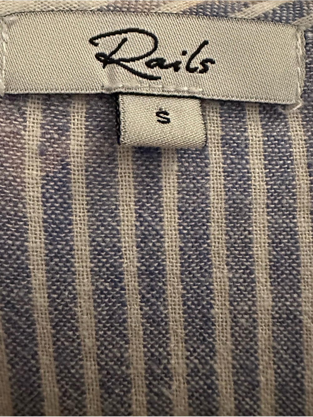 Rails Ashlyn Levanzo Blue and WhiteStriped V-Neck Midi Dress Size Small - Picture 7 of 9